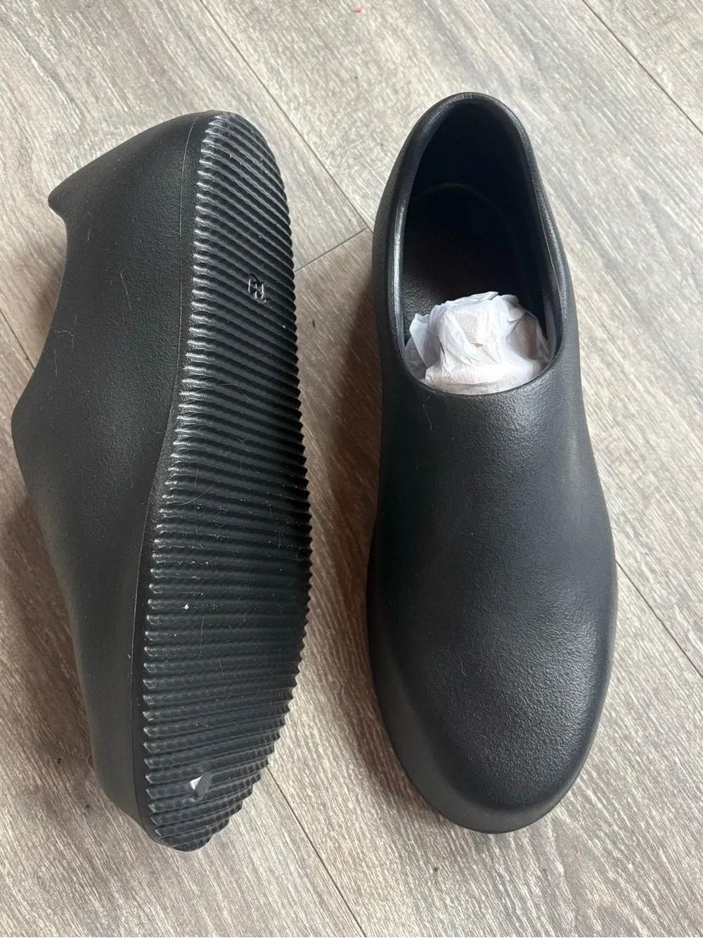 Yeezy Mens Black Slip-On Clogs